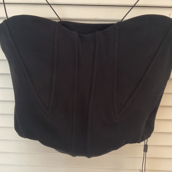 Joah Brown Corset Crop Top Small Black NWT - Picture 3 of 5